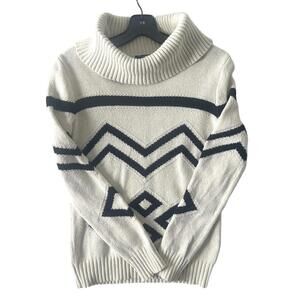 Lauren Jeans Co. Ralph Lauren Women Turtleneck cotton Blend Boho Knit Sweater-S